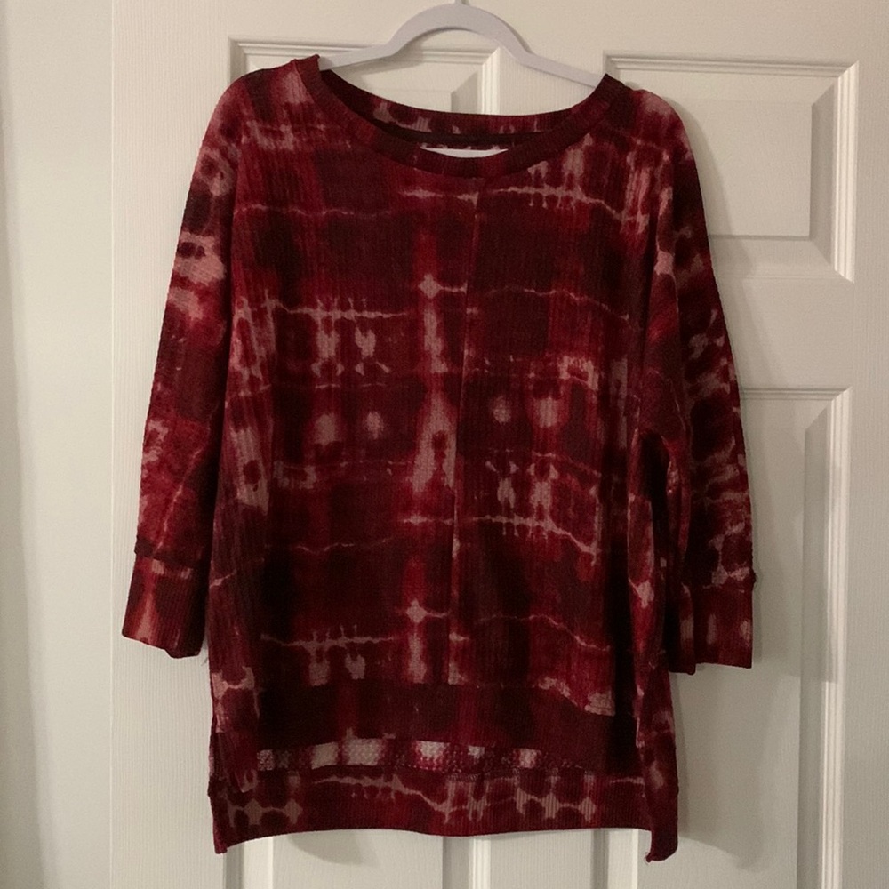 French Laundry top. 3/4 sleeve tie dye. Large